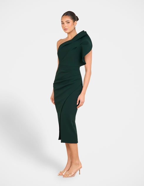 Elise Asymmetric Midi Dress